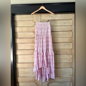 Floral light pink spring/summer dress (L/XL)